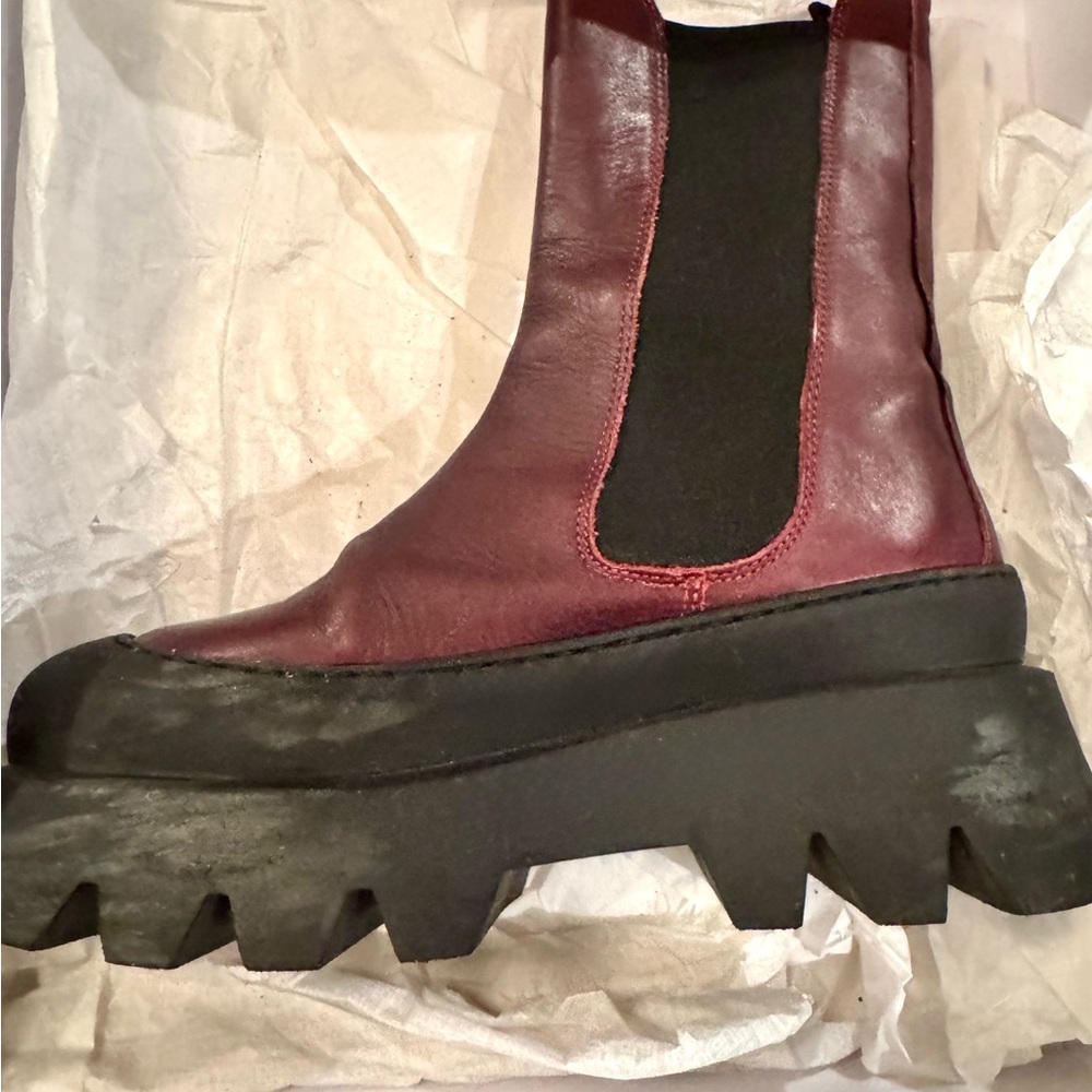 Stylish Burgundy Ankle Boots - Picture 4 of 11